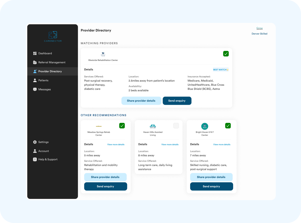 Step 2: Get Matched Instantly - Provider Directory